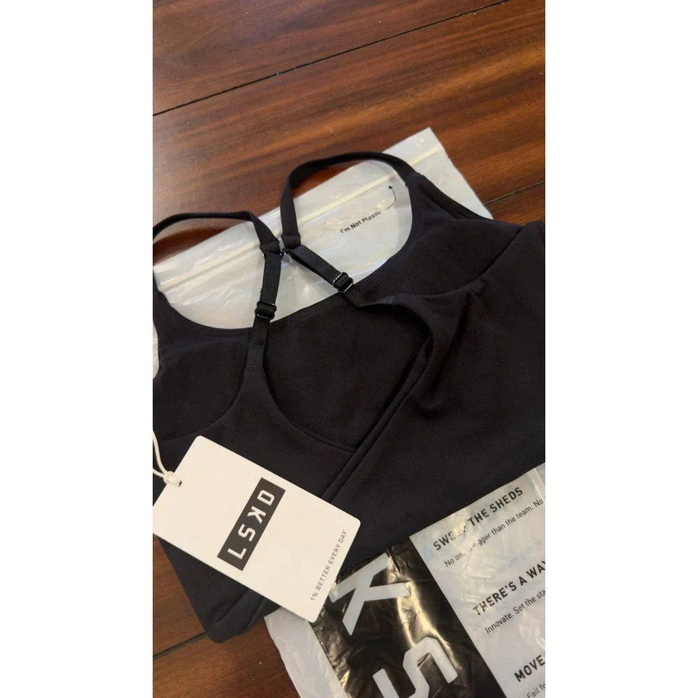 LSKD Twist Sports Bra Black Adjustable Straps Women's Size XS NWT NEW